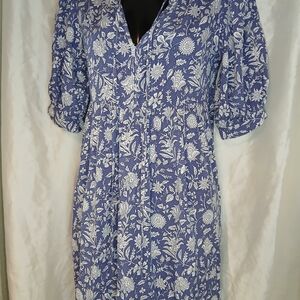 SHEIN Blue and White Floral Dress